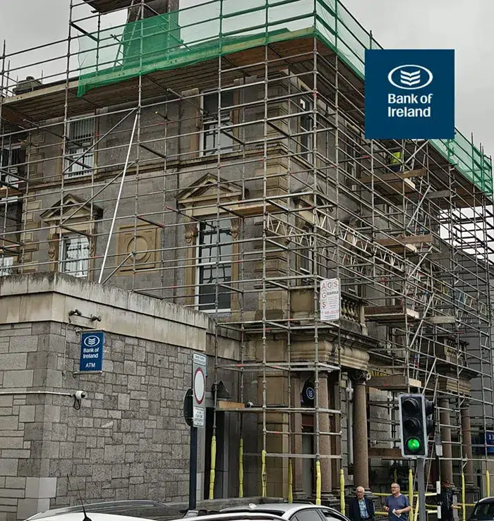 Recommended Roofing inspector on site at a Bank of Ireland branch in Sligo